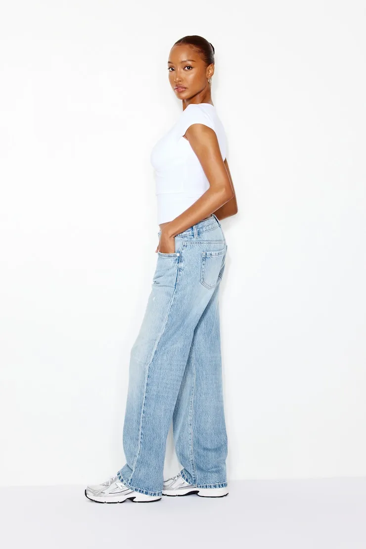 Low Rise Relaxed Jeans - Garage - Blue - Women Clothing sold by Garage product image thumbnail 2