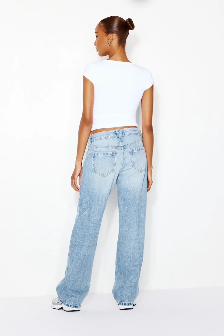 Low Rise Relaxed Jeans - Garage - Blue - Women Clothing sold by Garage product image thumbnail 3