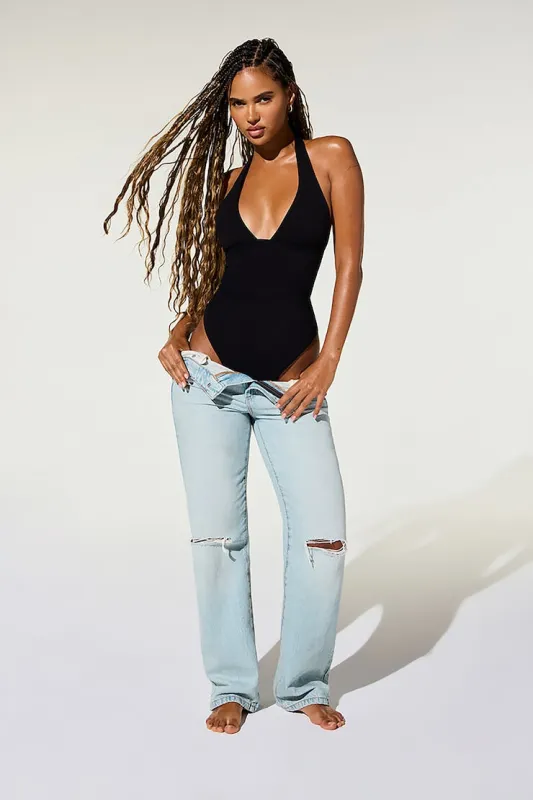 Relaxed Straight Jeans - Garage - Blue - Women Clothing made by Garage