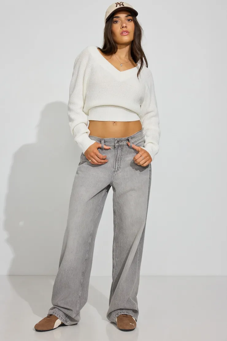 Low Rise Baggy Jeans - Garage - Black - Women Clothing sold by Garage