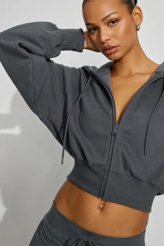 SoftTerry Bubble Zip Hoodie - Garage - Greys - Women Clothing made by Garage