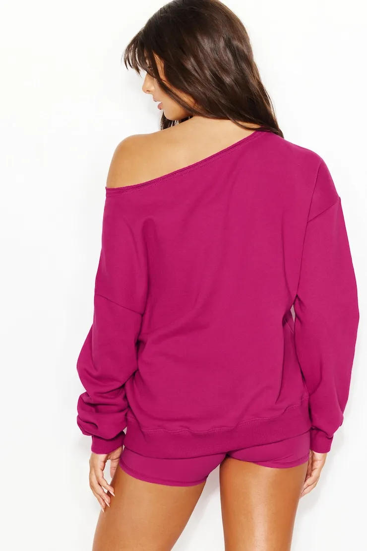 SoftTerry™ Off Shoulder Sweatshirt - Garage - Pink - Women Clothing sold by Garage product image thumbnail 3