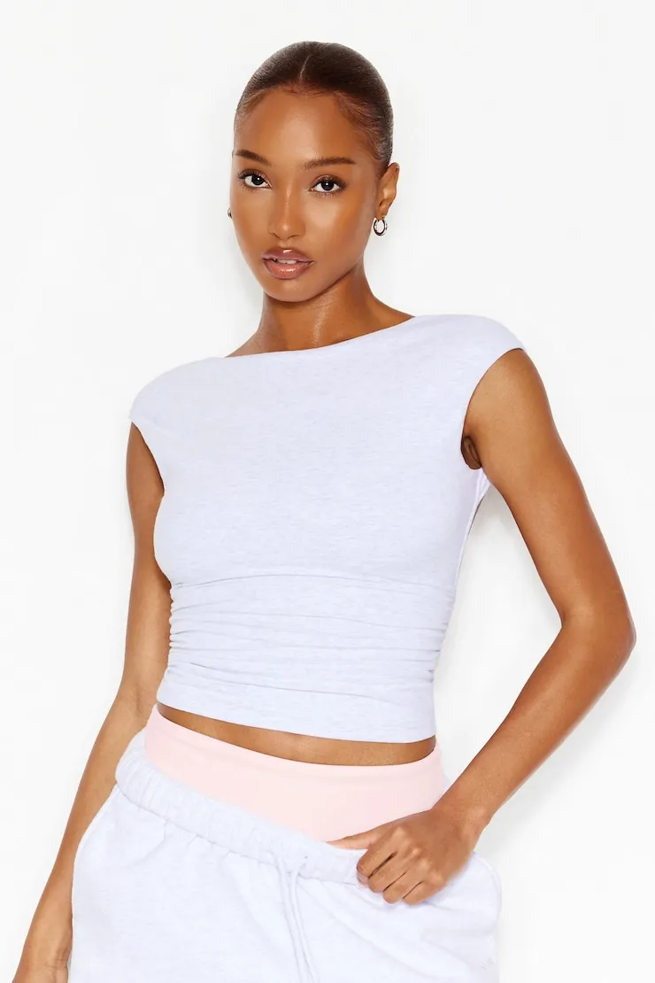 SuperSoft Ruched Back Top - Garage - Greys - Women Clothing sold by Garage product image thumbnail 3