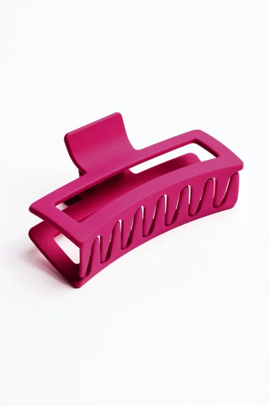 Oversized Rectangle Claw Clip - Garage - Pink - Women Clothing made by Garage