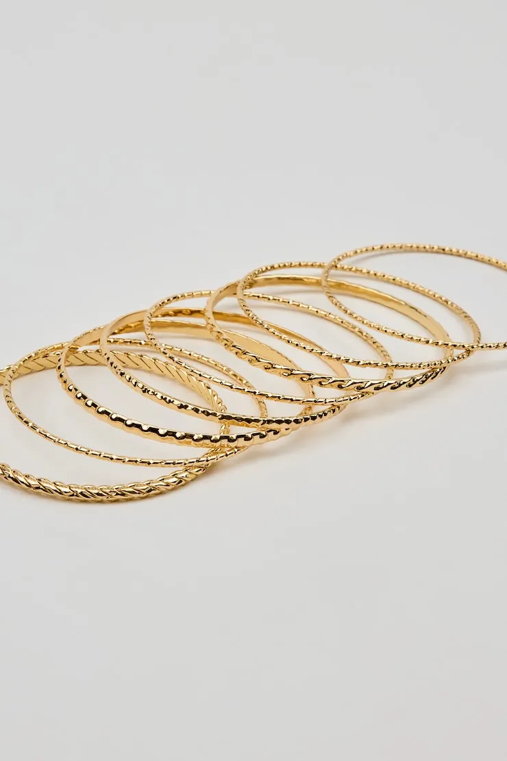 Set of 11 Textured Bangles - Garage - Yellow - Women Clothing sold by Garage product image thumbnail 3