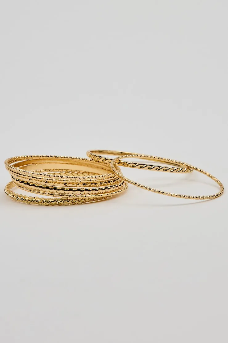 Set of 11 Textured Bangles - Garage - Yellow - Women Clothing sold by Garage product image thumbnail 5