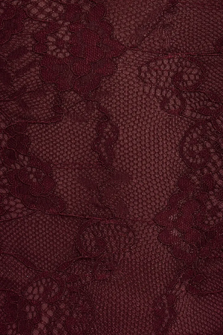 Lace Plunge Crossback Bodysuit - Garage - Burgundy - Women Clothing sold by Garage product image thumbnail 4