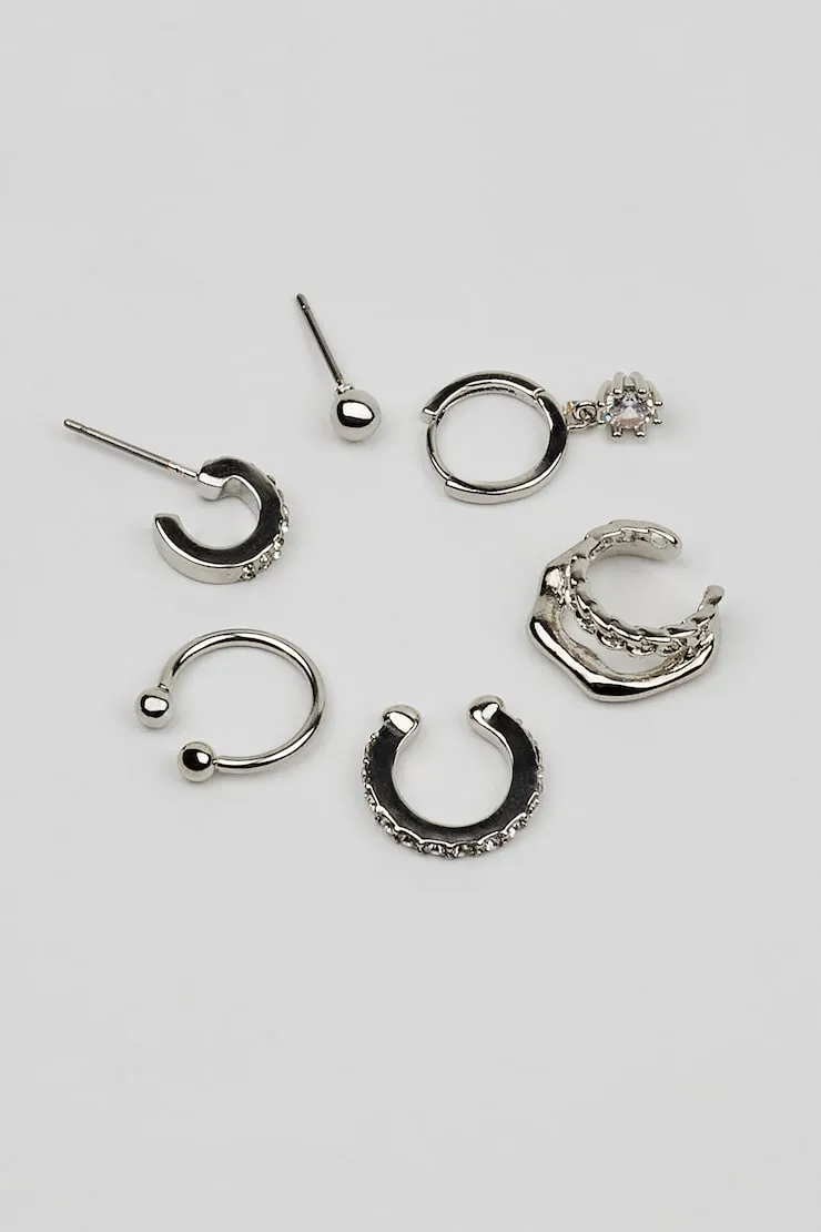 6 Pack Party Cluster Earrings - Garage - Greys - Women Clothing sold by Garage product image thumbnail 3