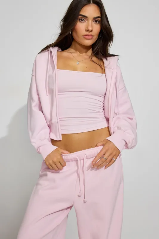 SoftTerry Bubble Zip Hoodie - Garage - Pink - Women Clothing made by Garage
