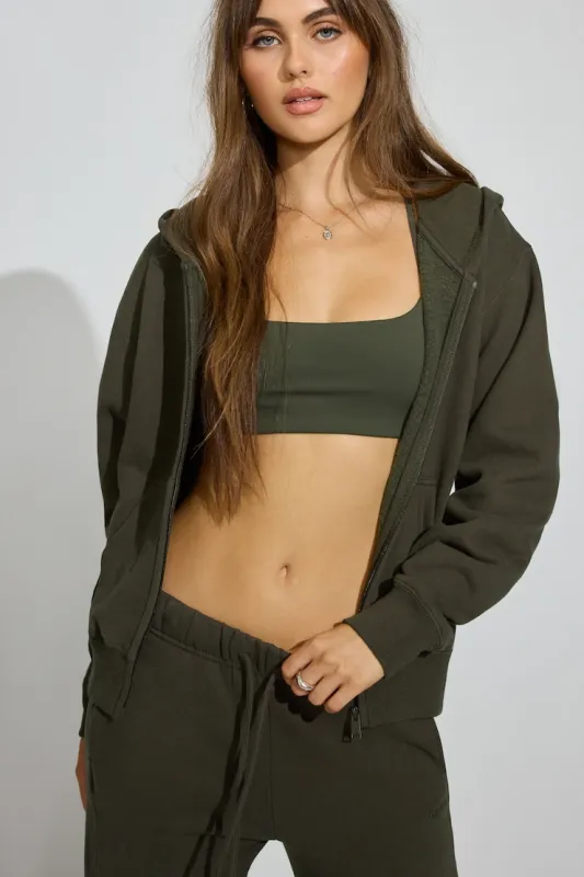 SoftTerry Iconic Full Zip Hoodie - Garage - Green - Women Clothing made by Garage