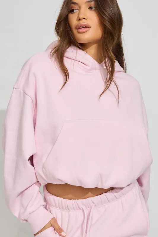 UltraFleece Clean Cropped Bubble Hoodie - Garage - Pink - Women Clothing made by Garage