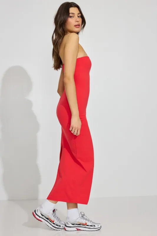 Sleek Maxi Tube Dress - Garage - Red - Women Clothing made by Garage