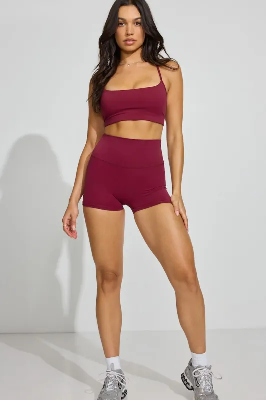 Active Booty Shorts - Garage - Burgundy - Women Clothing made by Garage