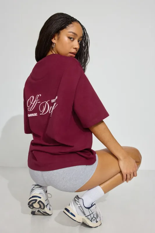 Oversized Boyfriend Tee - Garage - Red - Women Clothing made by Garage