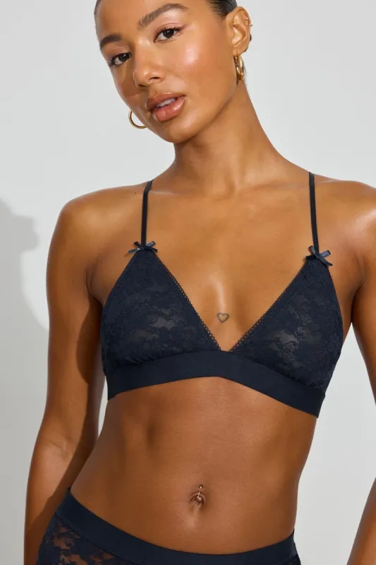 Lace Bralette - Garage - Navy - Women Clothing made by Garage