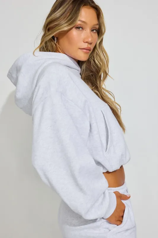 UltraFleece Clean Cropped Bubble Hoodie - Garage - Greys - Women Clothing made by Garage