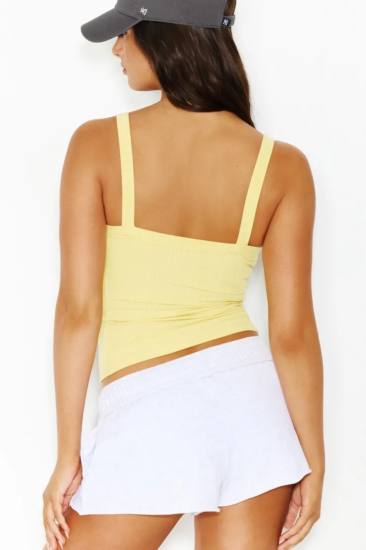 Open Neck Ribbed Cami Top - Garage - Yellow - Women Clothing sold by Garage product image thumbnail 4