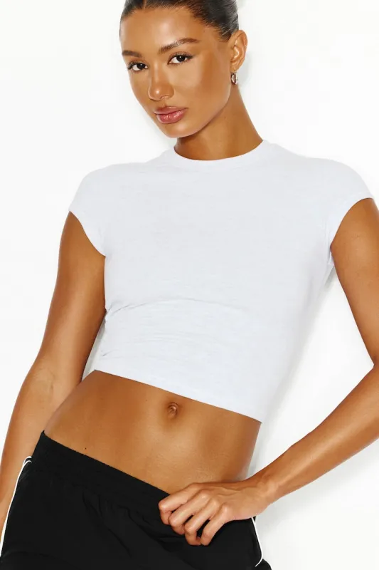 StretchTerry™ Cropped Crewneck Top - Garage - Greys - Women Clothing made by Garage