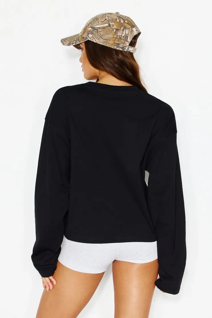 Fluid Long Sleeve Crewneck - Garage - Black - Women Clothing sold by Garage product image thumbnail 4