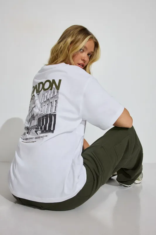 Oversized Boyfriend Tee - Garage - White - Women Clothing made by Garage