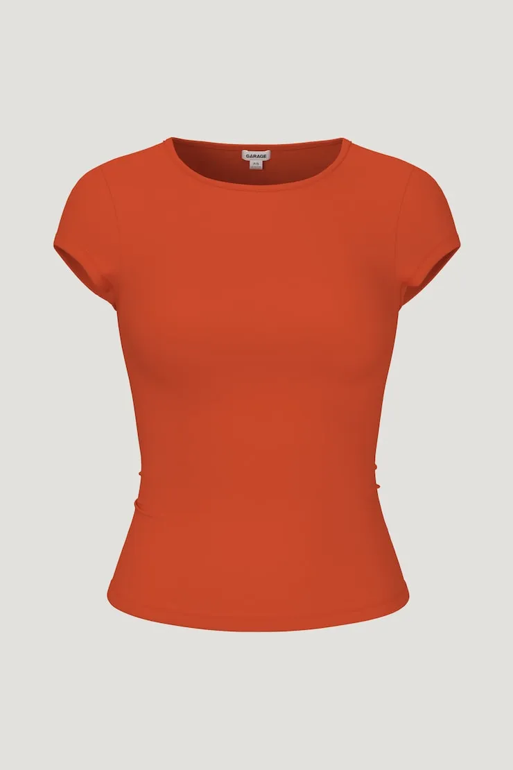 Sleek Crewneck T-Shirt - Garage - Orange - Women Clothing sold by Garage product image thumbnail 2