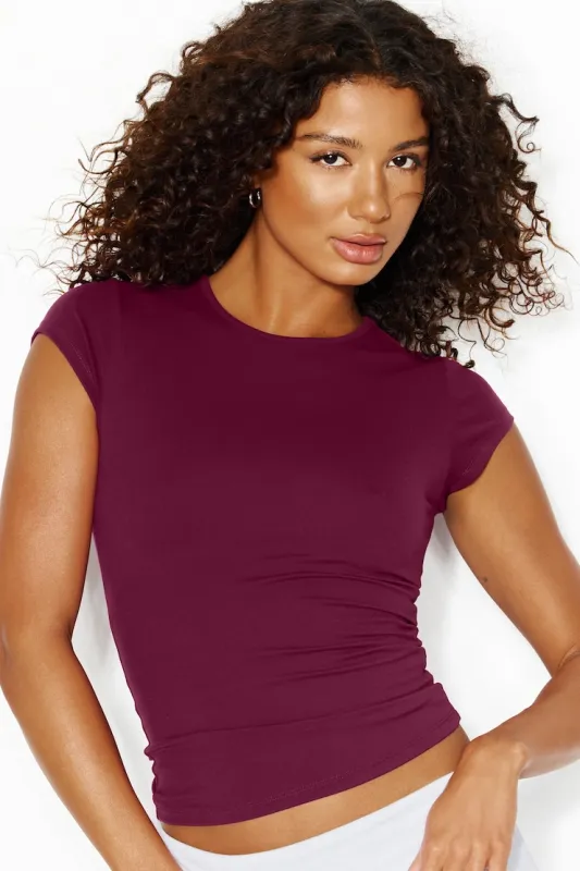 Sleek Crewneck T-Shirt - Garage - Red - Women Clothing made by Garage