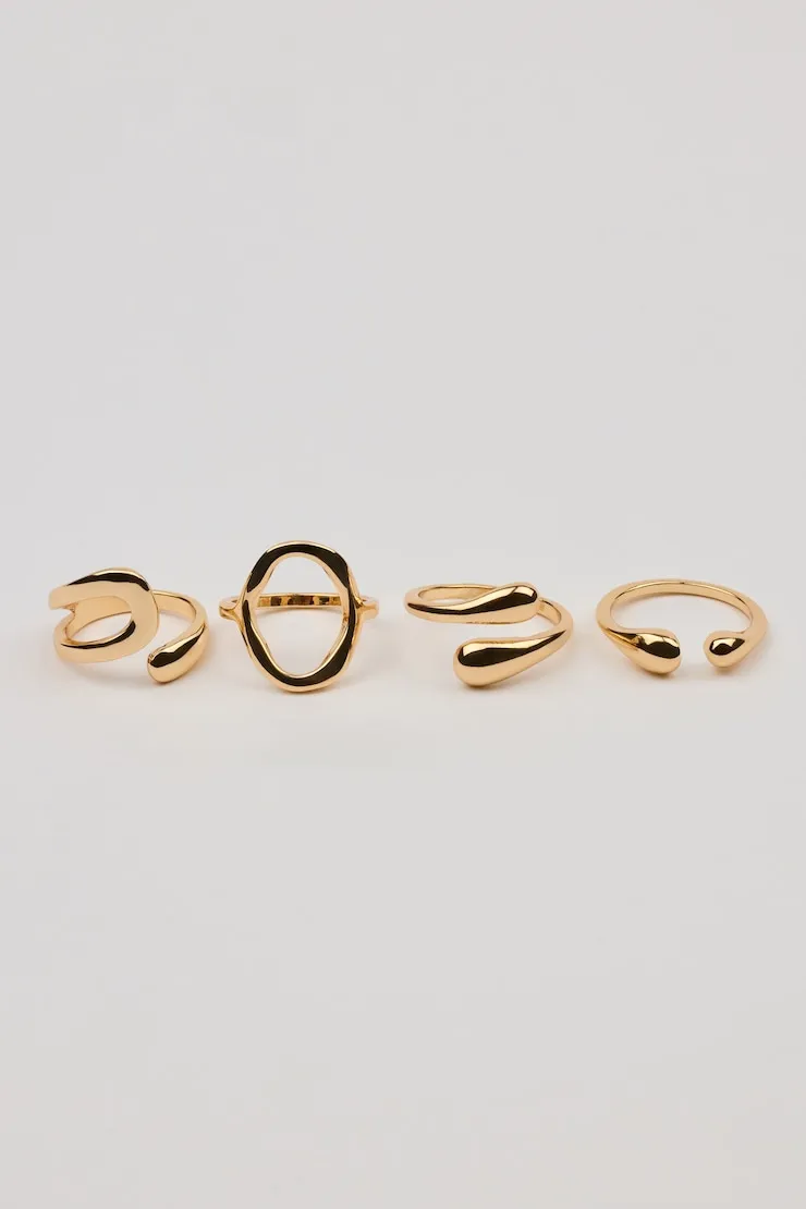 Set of 4 Open Shaped Rings - Garage - Yellow - Women Clothing sold by Garage product image thumbnail 4
