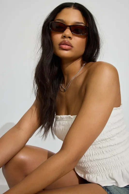 Square Oval Sunnies - Garage - Brown - Women Clothing made by Garage
