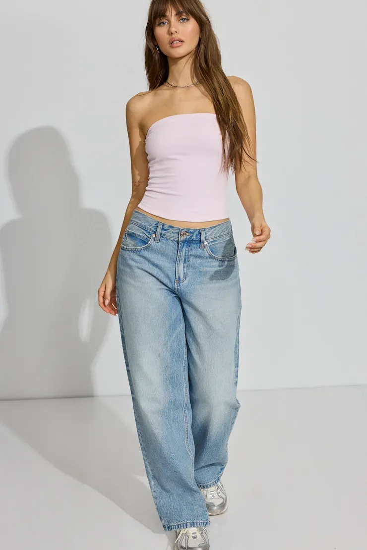Sleek Longline Tube Top - Garage - Pink - Women Clothing sold by Garage product image thumbnail 3