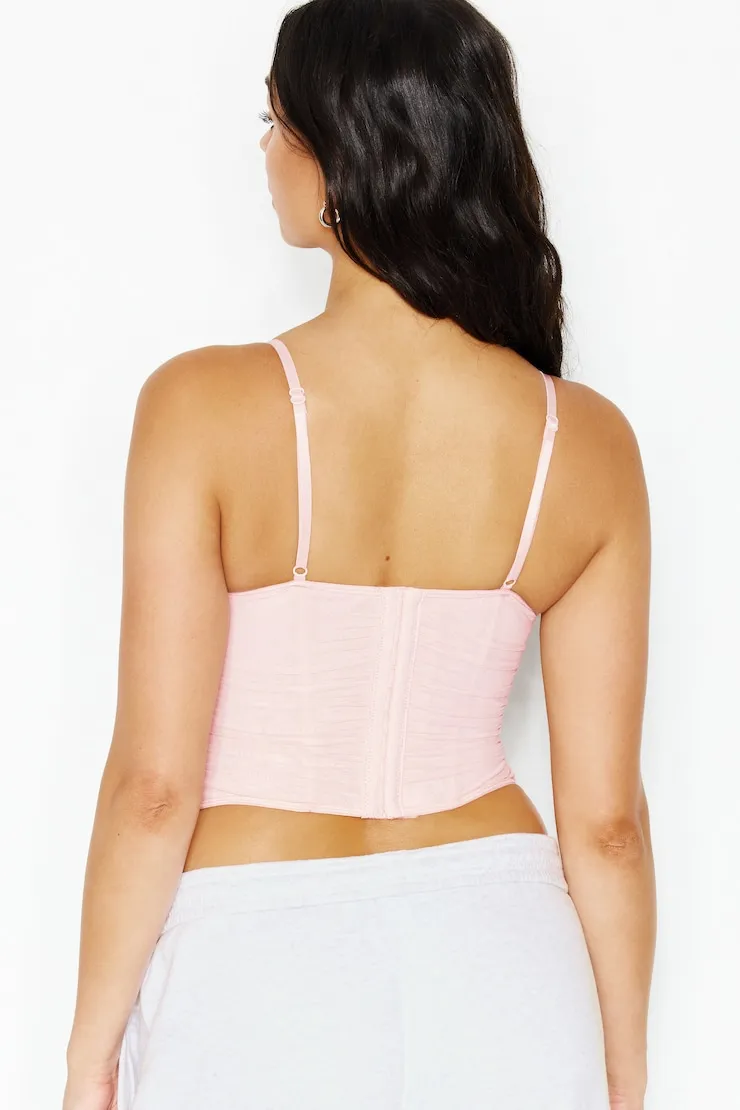 Ally Mesh Peekaboo Bustier - Garage - Pink - Women Clothing sold by Garage product image thumbnail 5