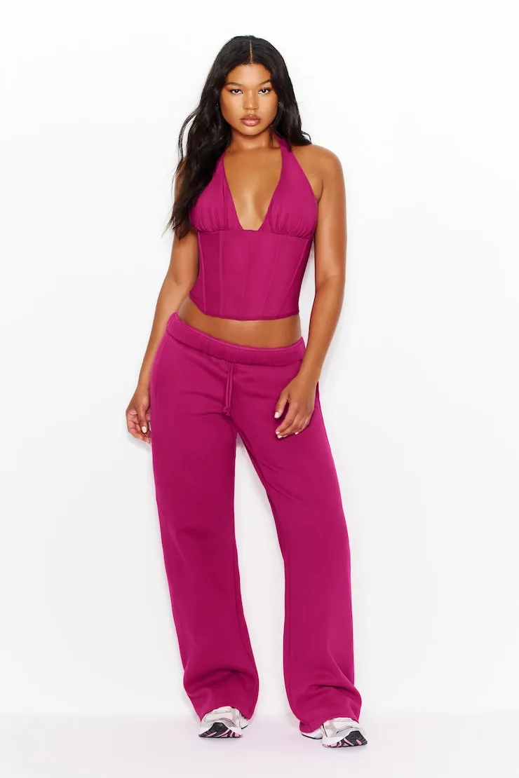 Plunge Halter Mesh Corset Top - Garage - Pink - Women Clothing sold by Garage product image thumbnail 4