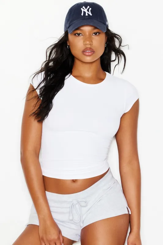 Sleek Crewneck T-Shirt - Garage - White - Women Clothing made by Garage