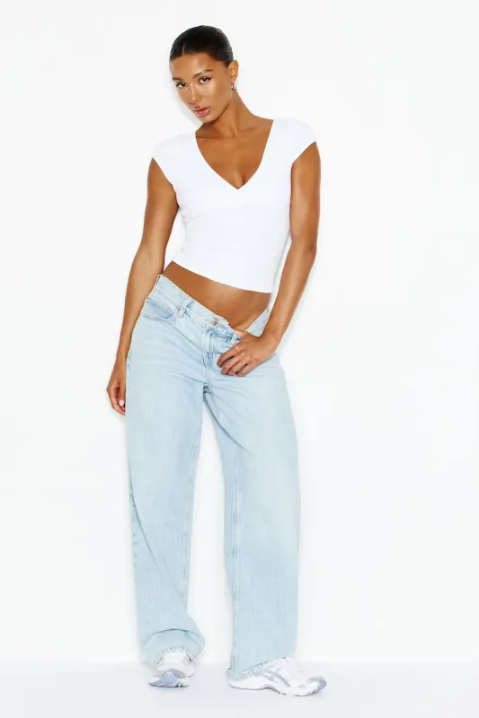 Low Rise Baggy Jeans - Garage - Blue - Women Clothing made by Garage