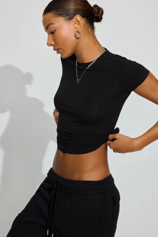 Estelle Longline Tee - Garage - Black - Women Clothing made by Garage