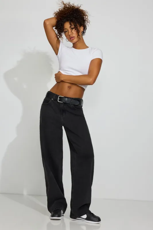 Low Rise Baggy Jeans - Garage - Black - Women Clothing made by Garage