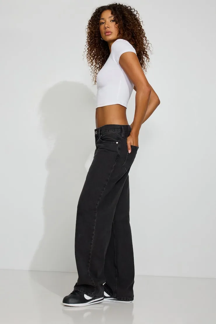 Low Rise Baggy Jeans - Garage - Black - Women Clothing sold by Garage product image thumbnail 2