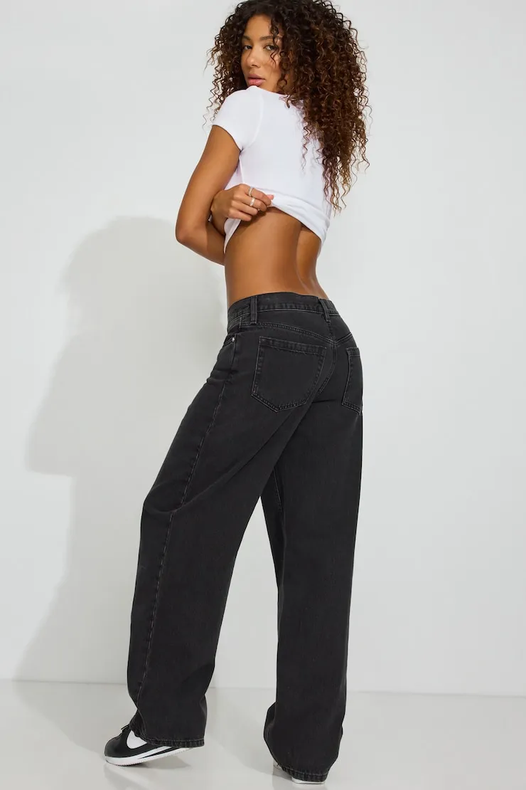 Low Rise Baggy Jeans - Garage - Black - Women Clothing sold by Garage product image thumbnail 4