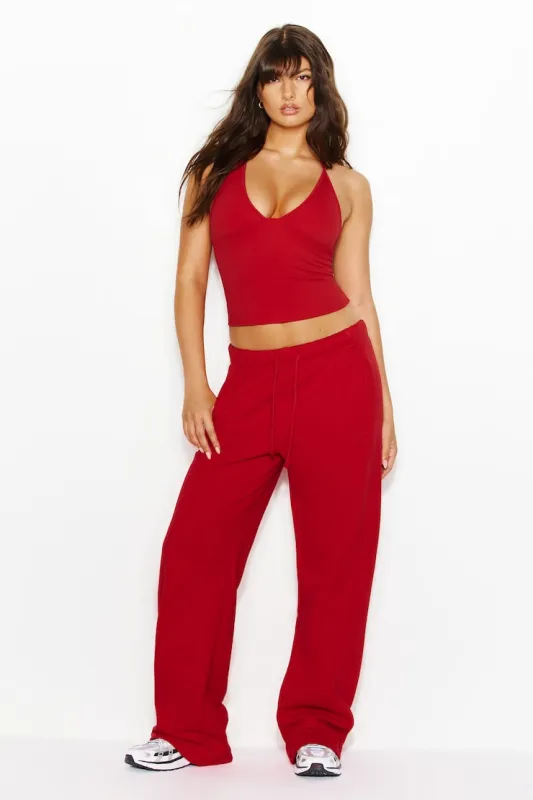 UltraFleece Straight Leg Sweatpants - Garage - Red - Women Clothing made by Garage