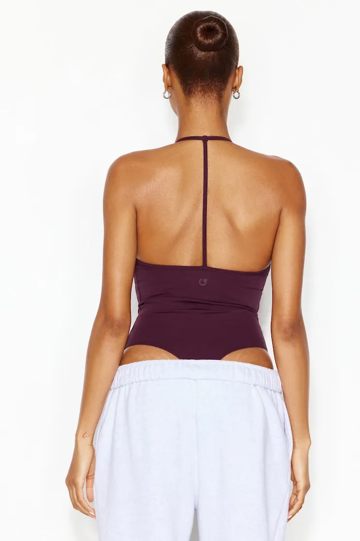 Active T-Back Bodysuit - Garage - Burgundy - Women Clothing sold by Garage product image thumbnail 4