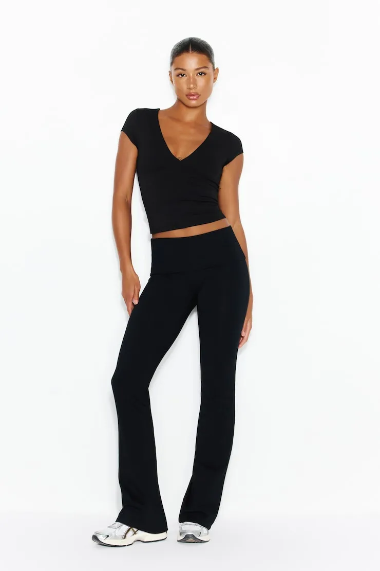 Sleek Plunge T-Shirt - Garage - Black - Women Clothing sold by Garage product image thumbnail 2