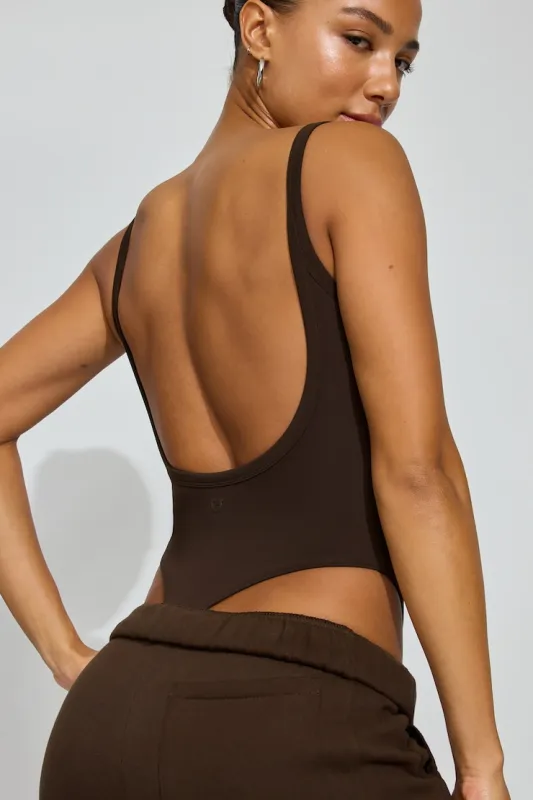 Active Scoop Cami Bodysuit - Garage - Brown - Women Clothing made by Garage