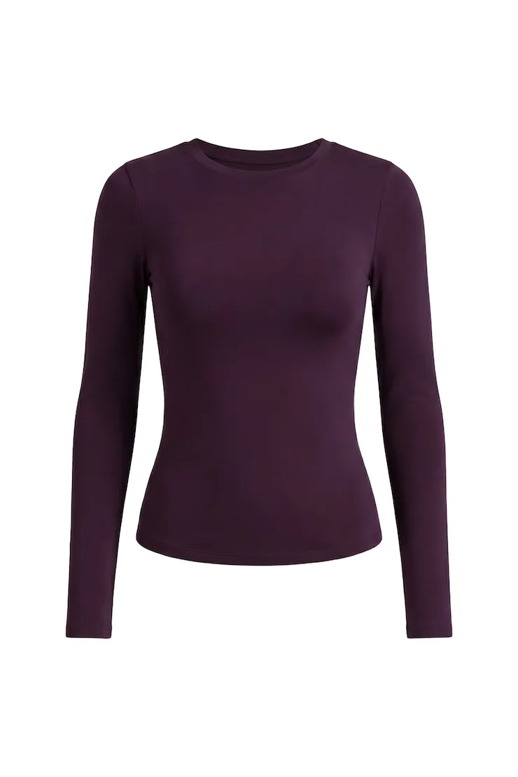 Sleek Crewneck Longsleeve Top - Garage - Purple - Women Clothing sold by Garage product image thumbnail 2