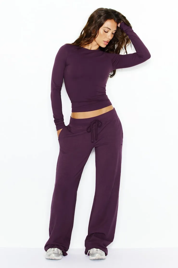 Sleek Crewneck Longsleeve Top - Garage - Purple - Women Clothing sold by Garage product image thumbnail 4