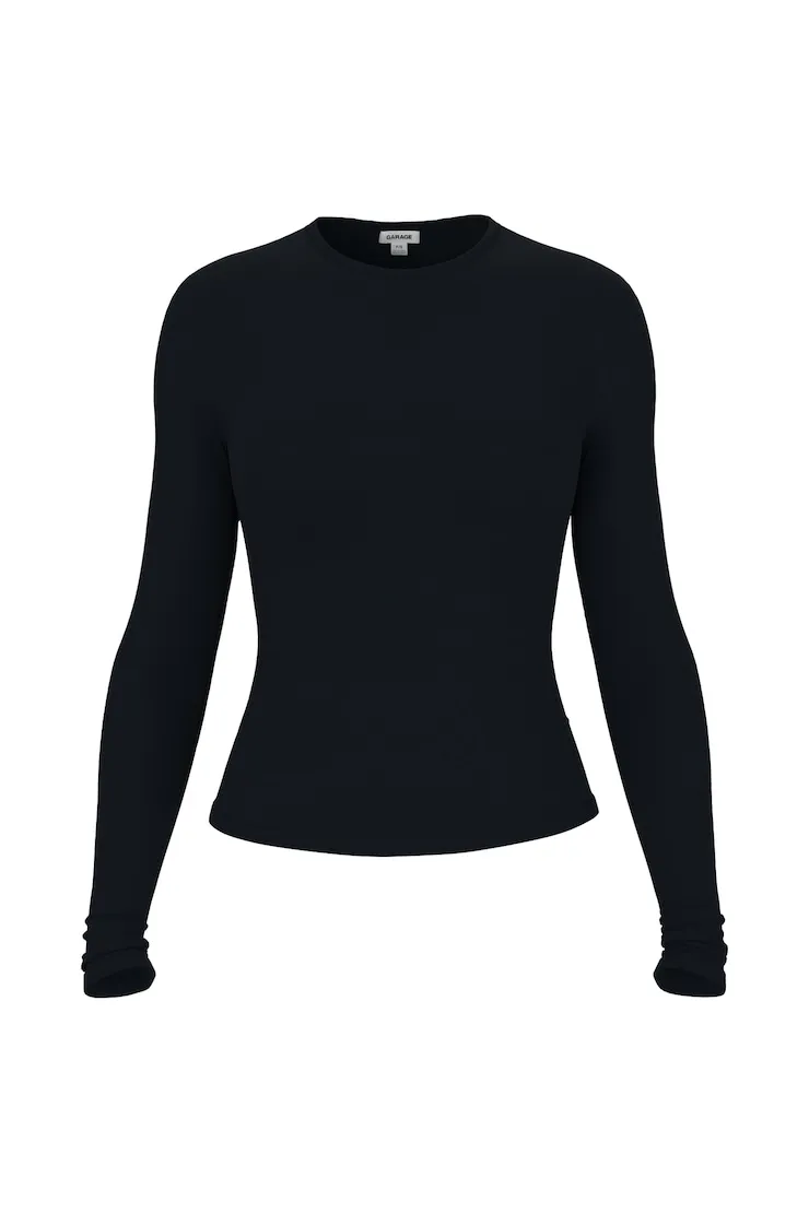 Baretouch Crewneck Long Sleeve Top - Garage - Navy - Women Clothing sold by Garage product image thumbnail 2