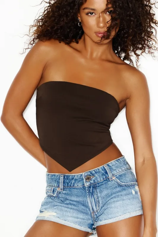 Twill Handkerchief Top - Garage - Brown - Women Clothing made by Garage