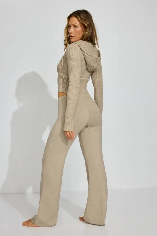 Straight Leg Sweater Pants - Garage - Brown - Women Clothing made by Garage