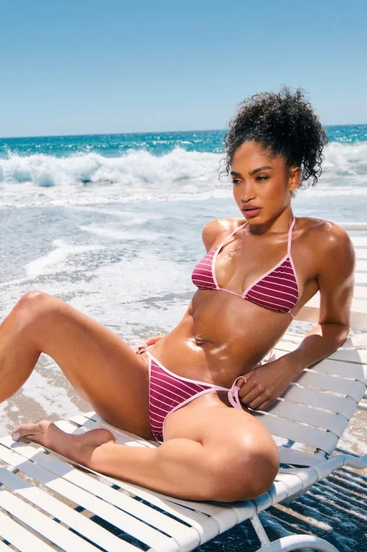 Cheeky Side Tie Bikini Bottom - Garage - Pink - Women Clothing made by Garage