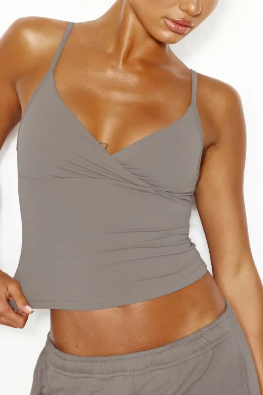 Sleek Crossover Cami Top - Garage - Beige - Women Clothing made by Garage