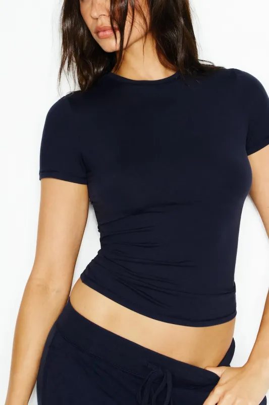 Baretouch Crewneck T-Shirt - Garage - Navy - Women Clothing made by Garage