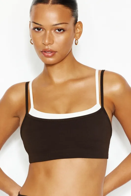 Active Double Layer Bra - Garage - Brown - Women Clothing made by Garage